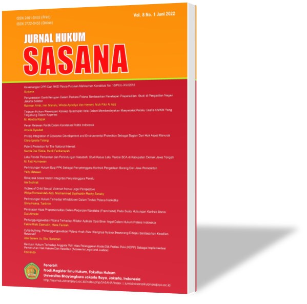 					View Vol. 10 No. 1 (2024): Jurnal Hukum Sasana: June 2024
				